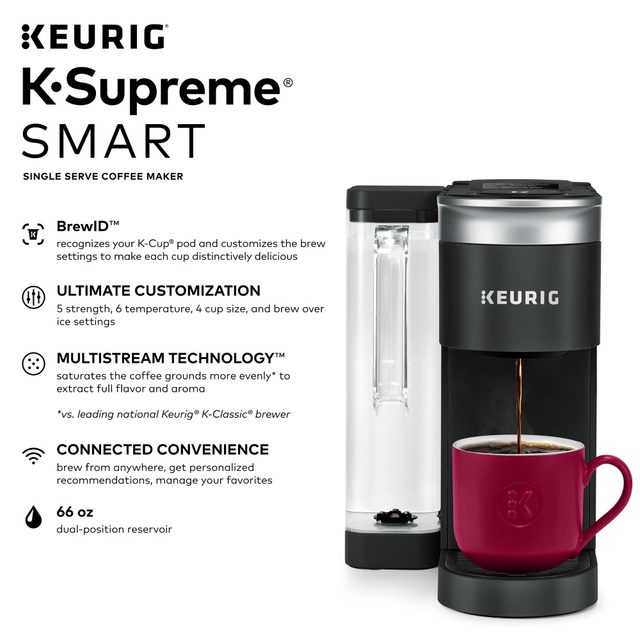 K-Supreme Coffee Maker, Single Serve K-Cup Pod Coffee Brewer, With  MultiStream Technology, 66 Oz Dual-Position Reservoir - AliExpress