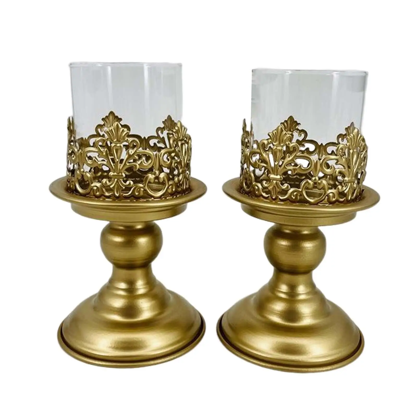 2Pcs Taper Candle Holder Iron Candlestick Decorative European Candle Stand for Dining Table Living Room Home Holiday Decoration