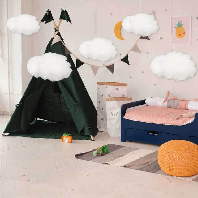 Large Artificial Cotton Clouds Decoration for Kids Ceiling Interior Cloud  Decor for Room DIY Wedding Rainbow Party Decoration