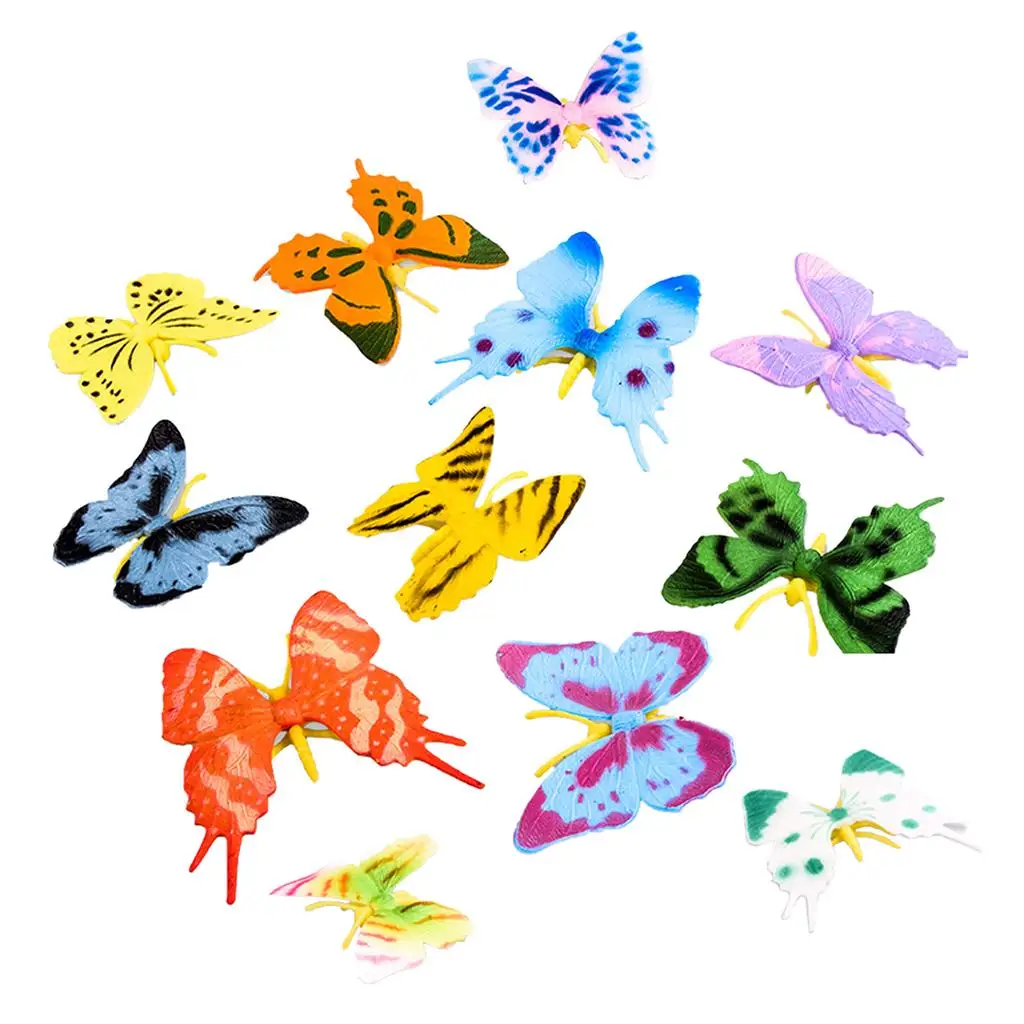 12 Pack  Miniature Butterfly Character Model Toys for Kids