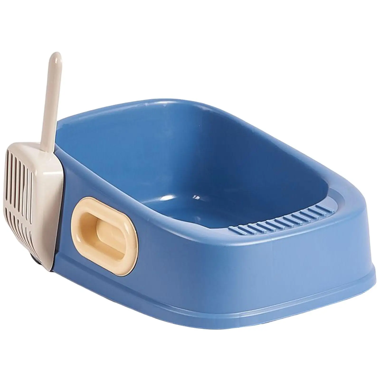 Cat Litter Box Kitty Litter Pan Prevent Sand Leakage Large Space Portable Semi Enclosed Bedpan Non Slip for Small Animals Rabbit