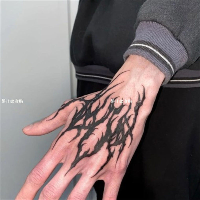 Punk Temporäre Tattoo Aufkleber Mann Hand Rückseite Gefälschte Tattoos Günstige Waren Goth Dauerhafte Tattoo Aufkleber Festival Kunst Spinne Tatuaje – Detail 4