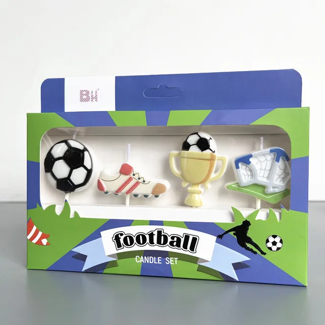 Bougie,6 pièces-ensemble mignon ballon de Football Football
