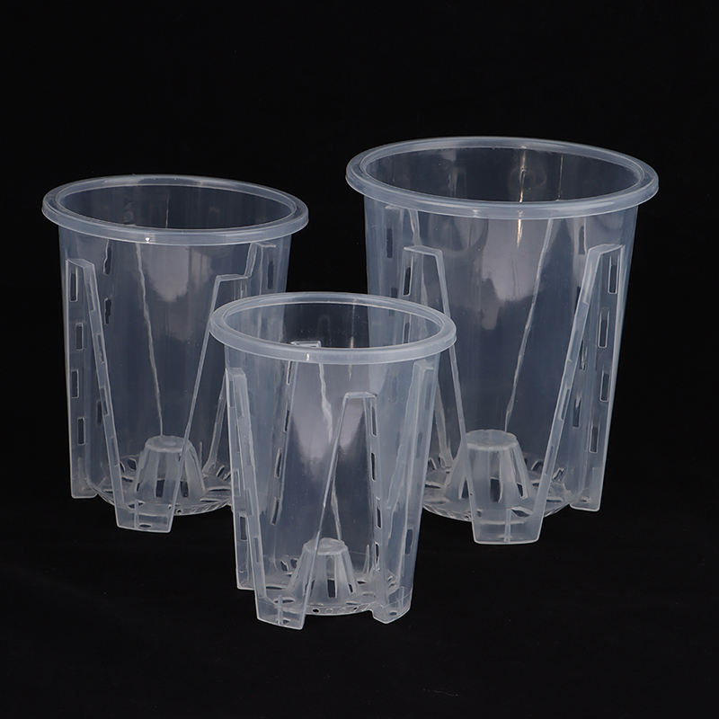Description Picture 5 of item1Pc Root Control Transparent Flower Pot With Tray For Phalaenopsis Orchid Planting With Stomata Flower Pot Home Gardening Decor