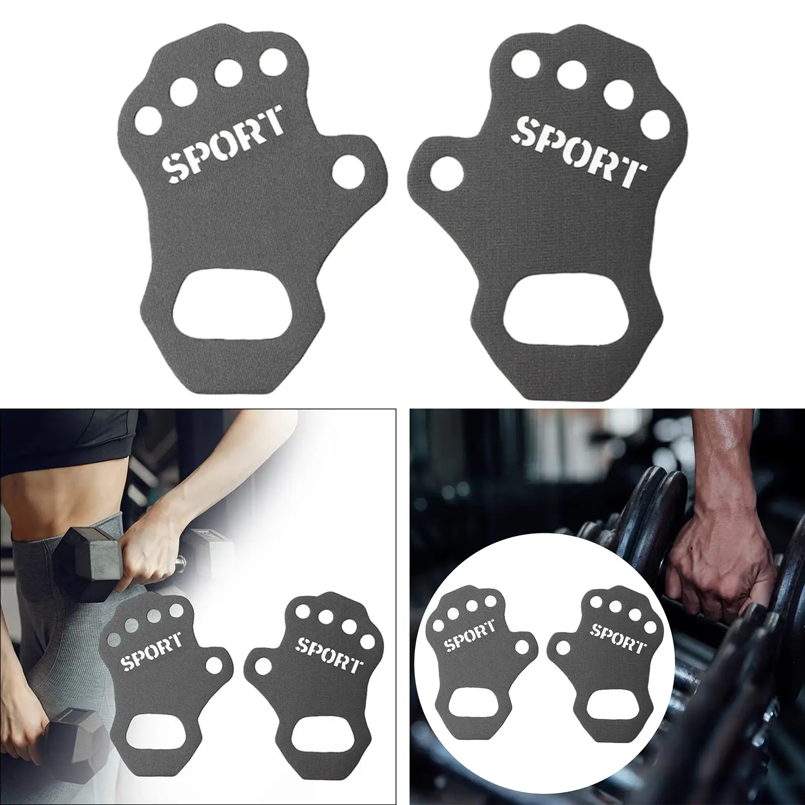 Workout Gym Gloves Hand Grips Durable Rowing Gloves Wear Resistance Palm Protection Weight Lifting Gloves for Men Women Pull Ups