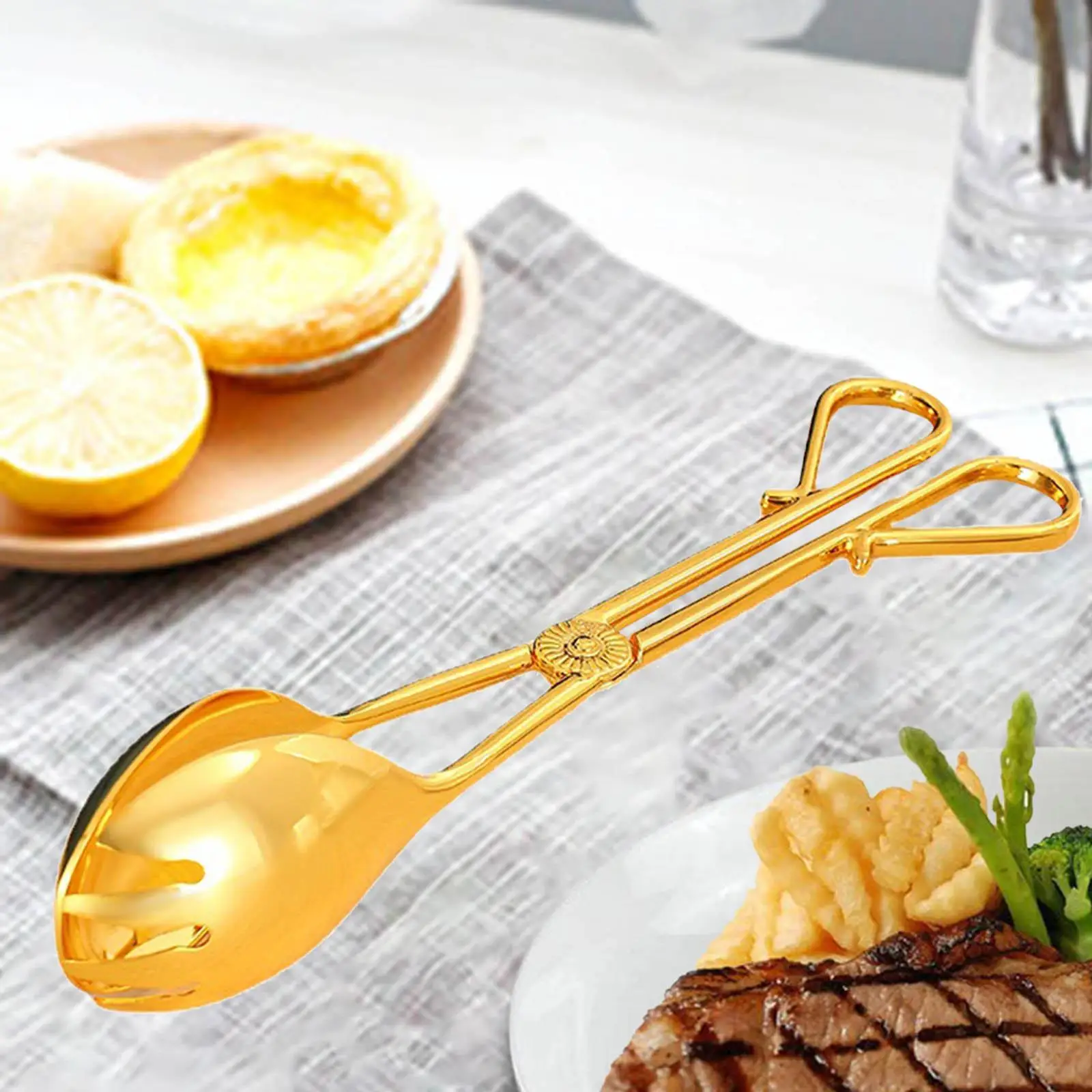Serving Tongs Heat Resistant Durable Salad Clips Zinc Allloy Cooking Tongs for Catering Parties Kitchen Salad Grilled Foods
