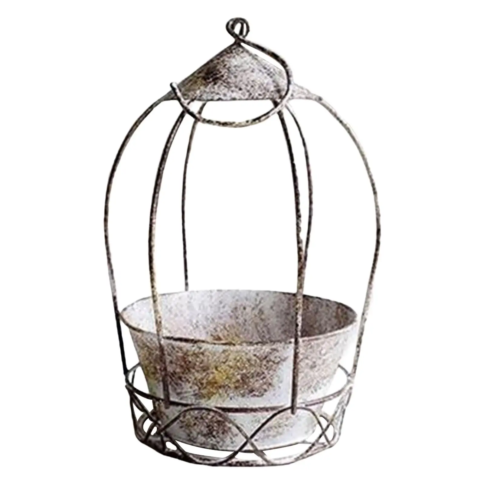 Hanging Planter Balcony Home Hotel Decoration Art for Home Decoration Hollow Out Succulent Pot Metal Plant Hanger Half Bird Cage