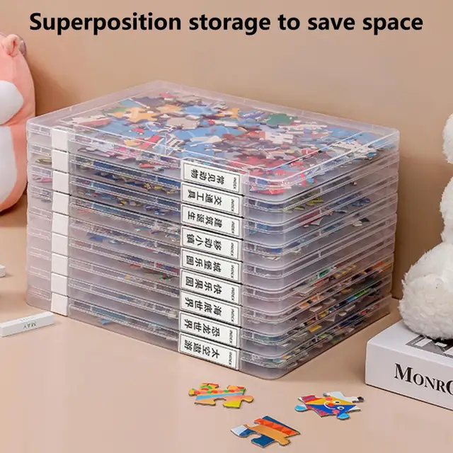 Puzzle Storage Box Useful High Capacity Portable Clear Space