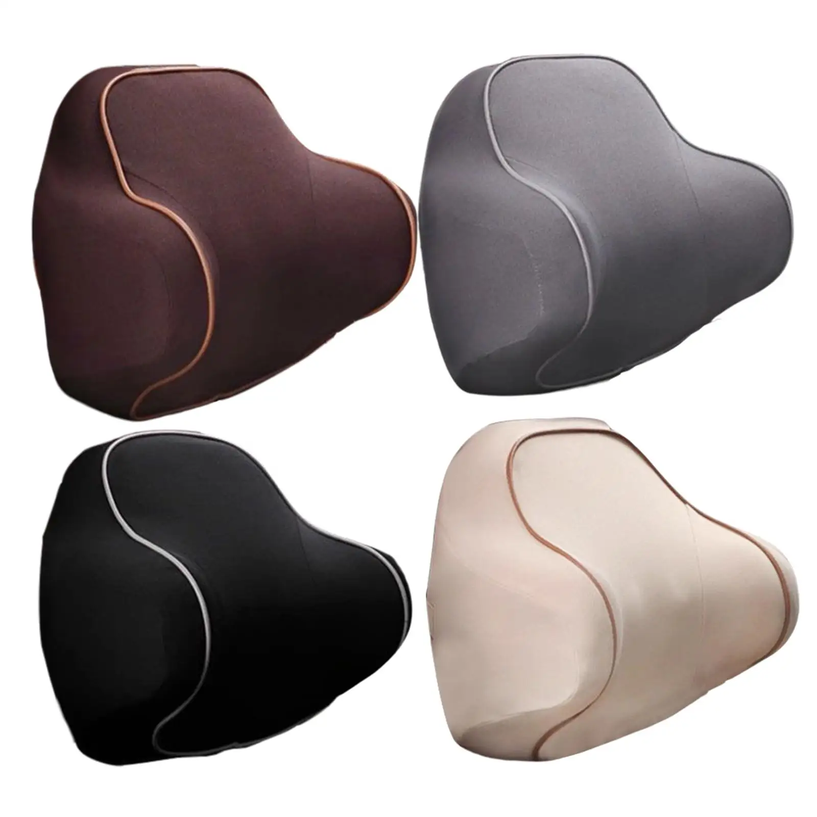 Auto Car Seat Pillow Head Support Neck Rest Memory Foam Relieve Muscle Tension High Density Space Adjustable Elastic Band