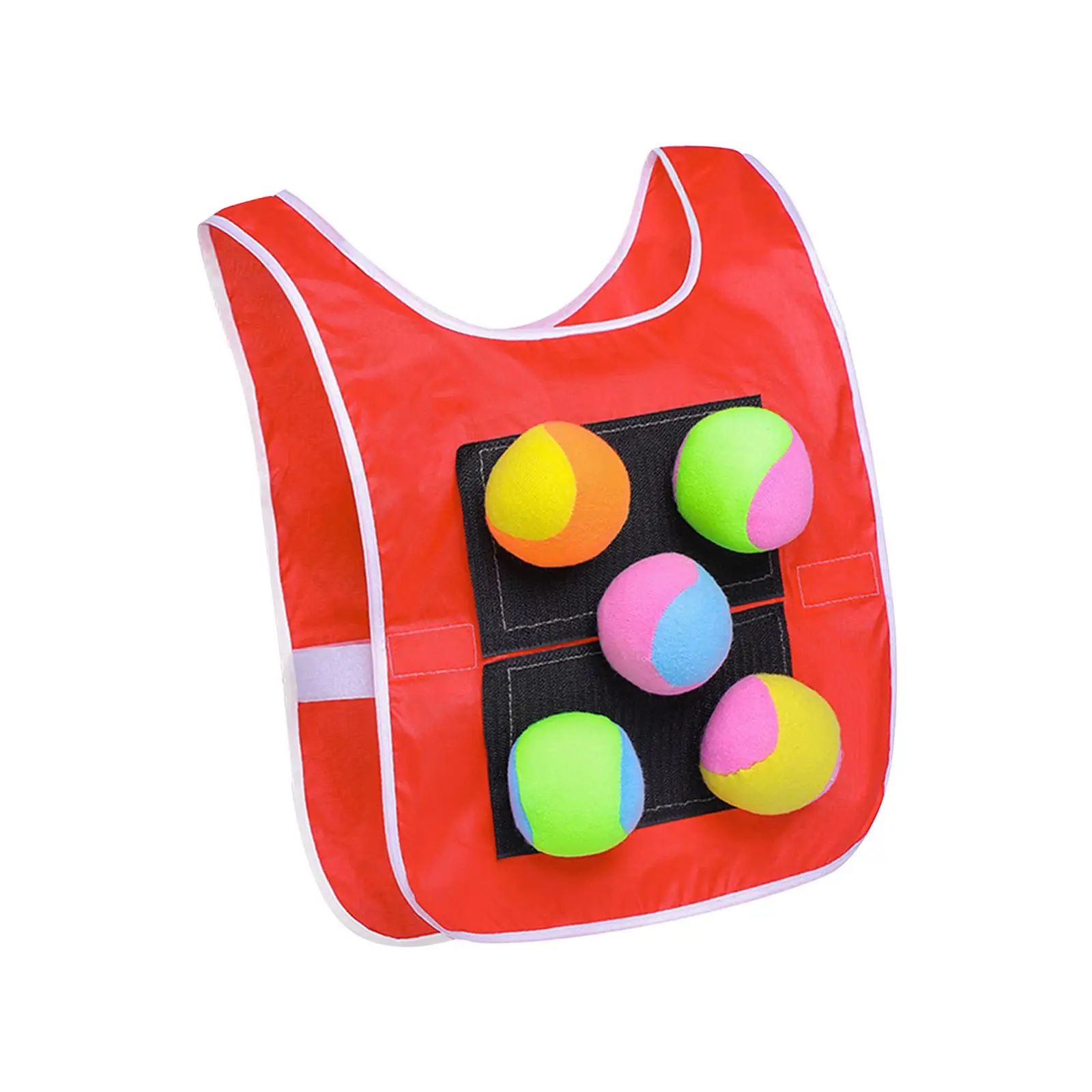 Dodgeball Game 5 Sticky Ball Toy Party Game Sticky Ball Vest Dodgeball Ball Game for Outside Beach Lawn Camping Outdoor Activity