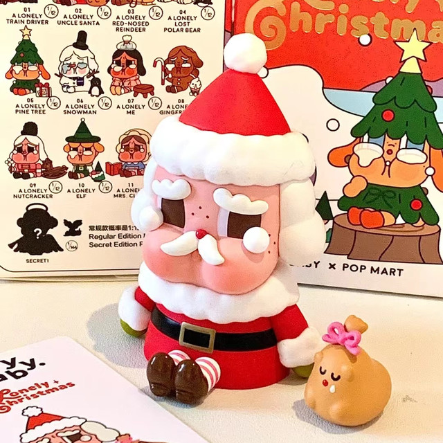 Original Popmart CryBaby Lonely Christmas Series Mystery Box Action Figure  Kawaii Baby Xmas Home Decoration Gift Toys Sad Girl