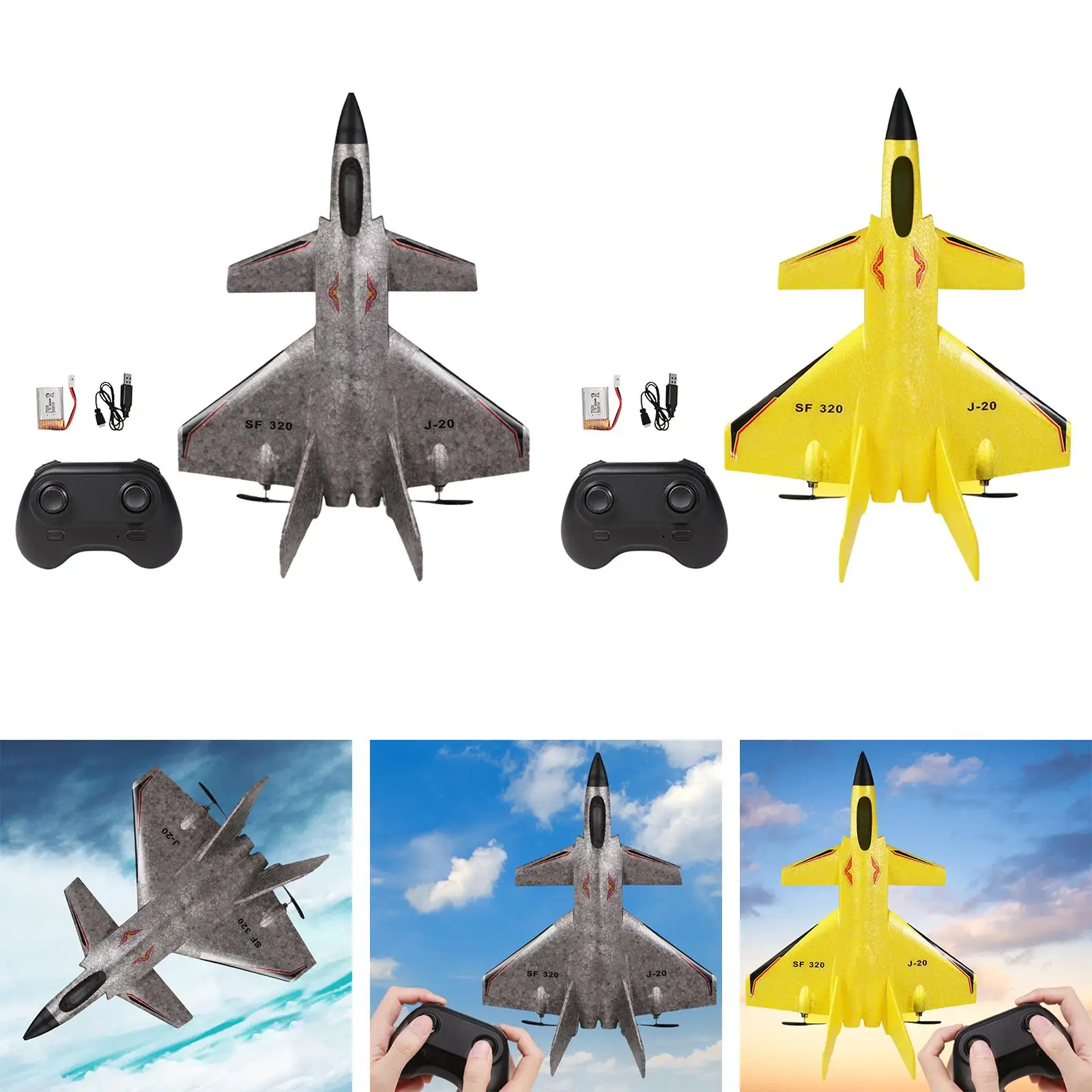 RC Airplane 2.4G Gliding Aircraft Model Drop-Resistant DIY for Outdoor Sport
