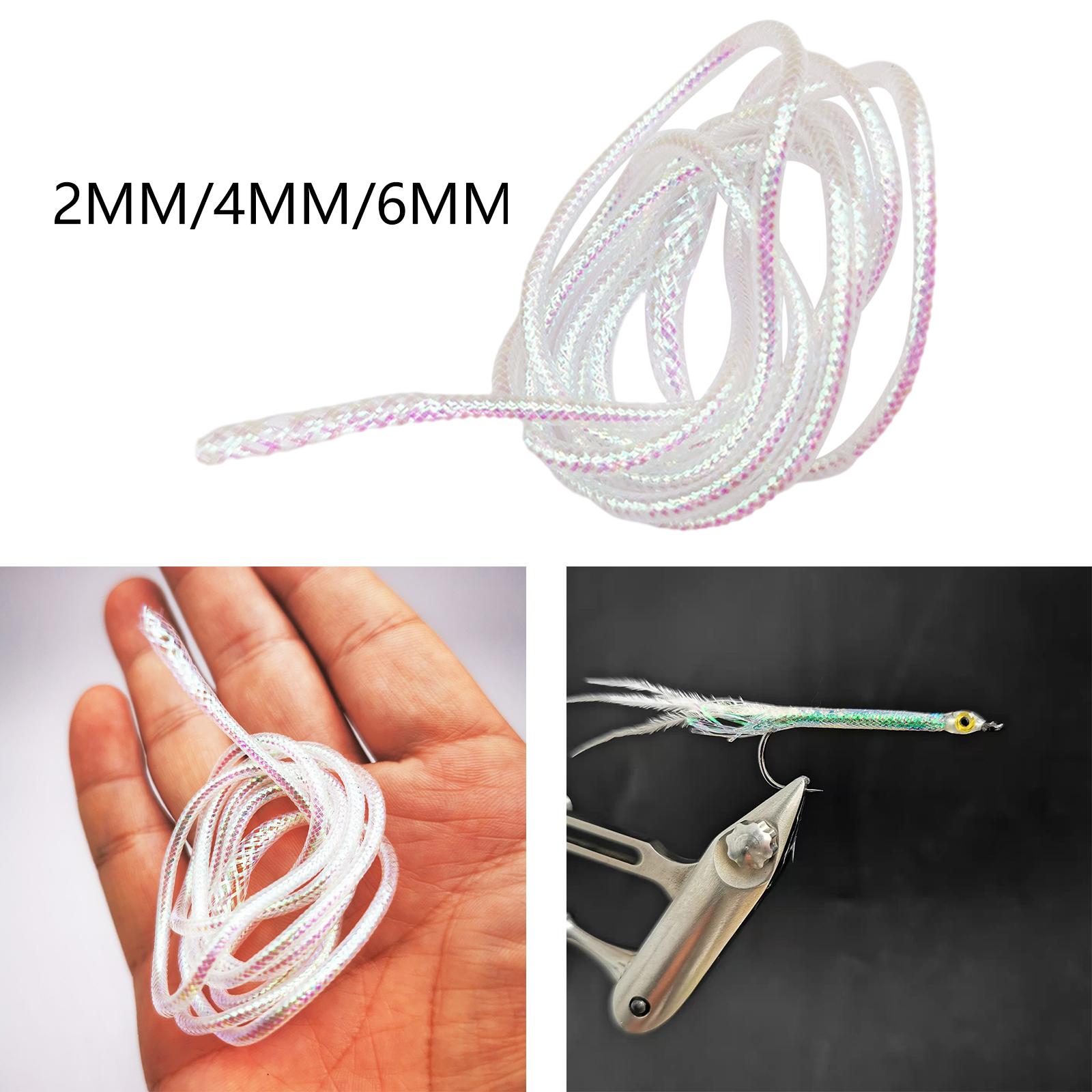 4M Braid Mylar Tube Fly Tying Materials White Pearlescent Round Holographic Cord Fishing Braided Equipment DIY Tool Easy to Use