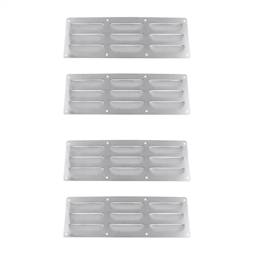 4pcs 304 Stainless Steel Marine Boat Yacht Louver Vent 9 Slot Ventilation