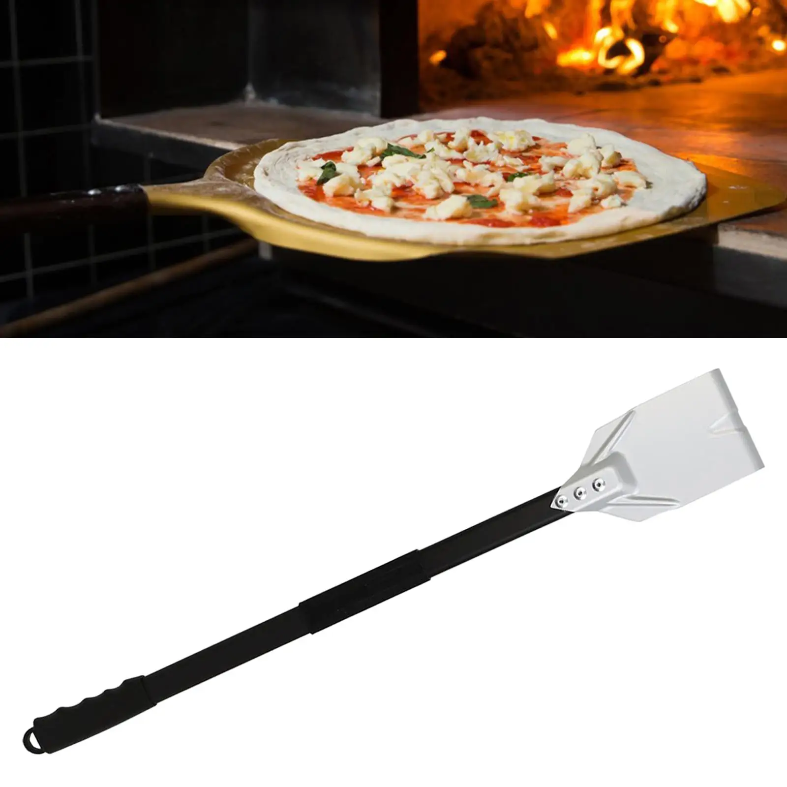 Ash Rake with Long Handle Corner Cleaner Accessories Charcoal Grill Detachable Scraper Brick Pizza Oven Clean Tool Ash Wood