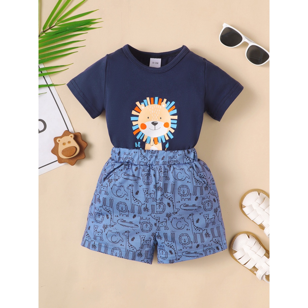 Title 2, 2CPS Sommer Baby Jungen Kleidung Set Cartoon Lö...