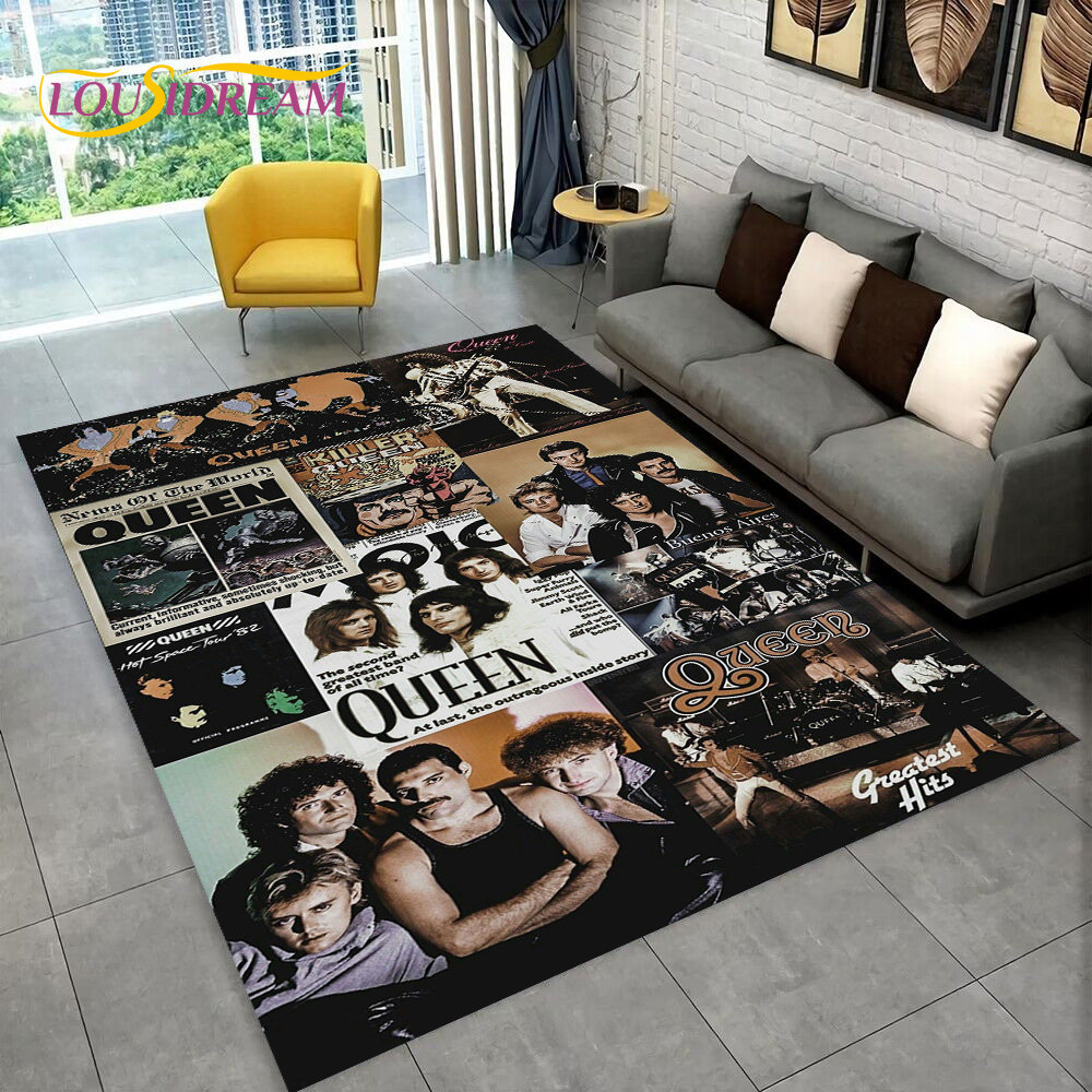 quarto, Queen-Tapete de área de banda rock,