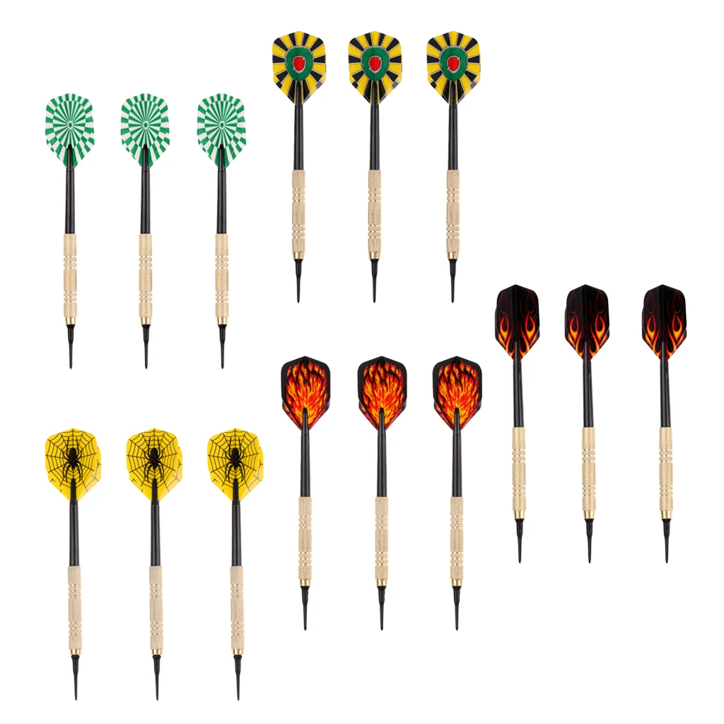MagiDeal 1 Set 15Pcs Professional Assorted Safety Soft Tip Darts for Electronic Dartboard With 15 Extra Tips