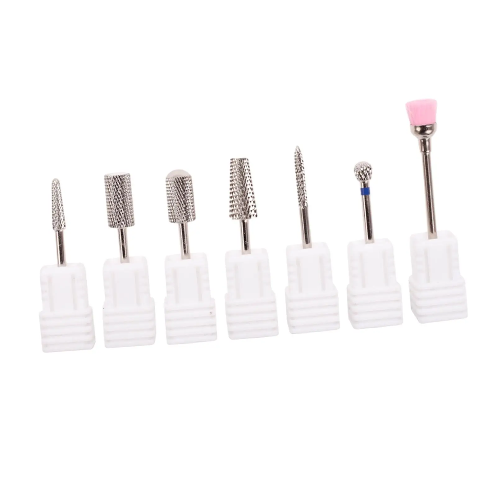 7 Pieces Nail Bits Nail Accessories Tool Electric Manicure Head Replacement Device Pedicure Electric Nail Filing Bit Heads