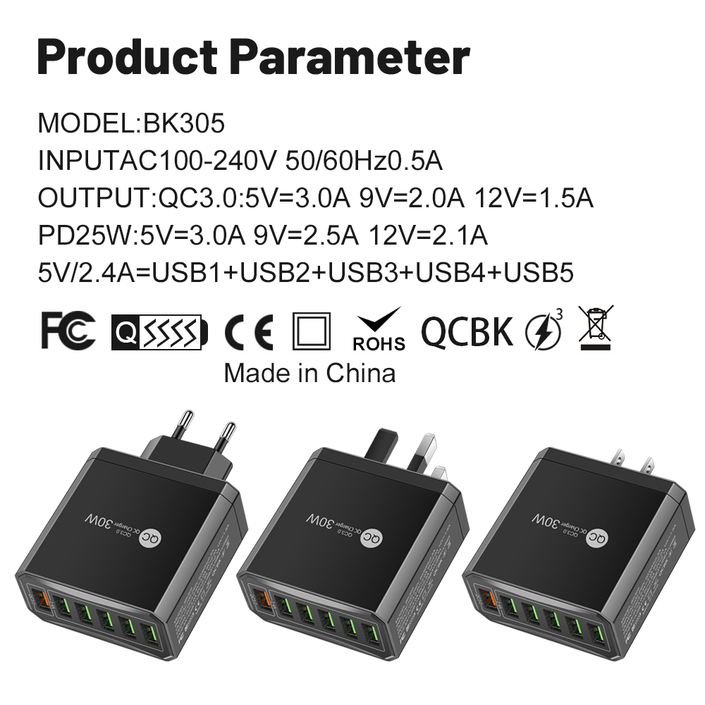 Универсальное зарядное устройство с 6 USB-портами и поддержкой быстрой  зарядки | AliExpress