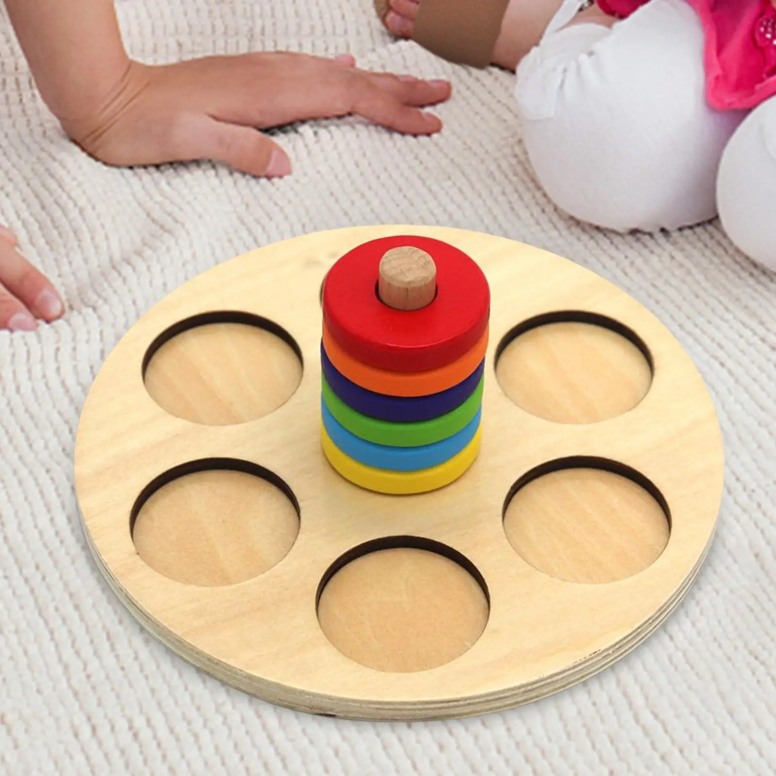 Colorful Montessori Plugging Ring Toy Educational Toy Fine Motor Skills Gift