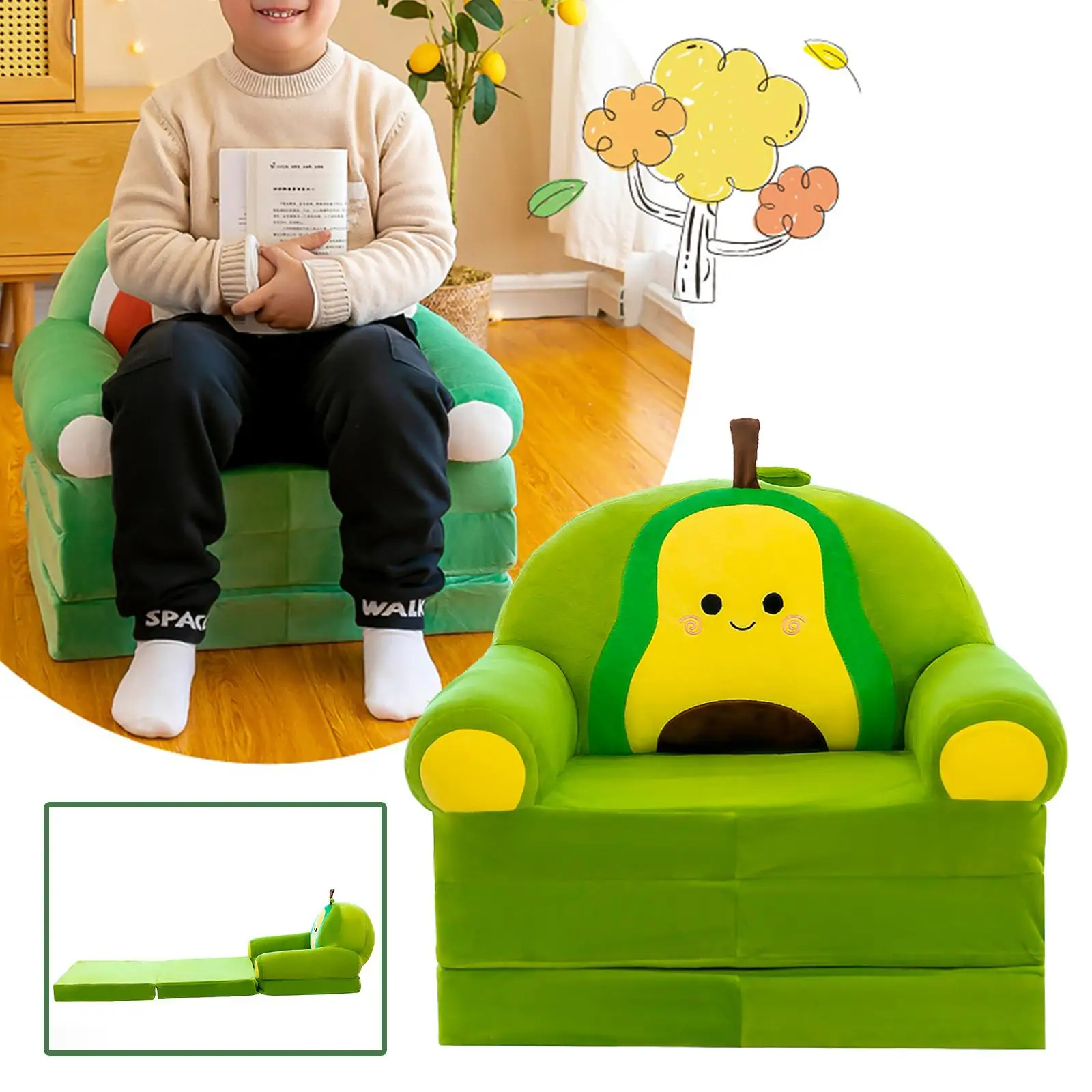 Couch Chairs Cover Breathable Removable Lovely Children Chair Seat Slipcover Armchair Slipcover for Living Room Playing Room