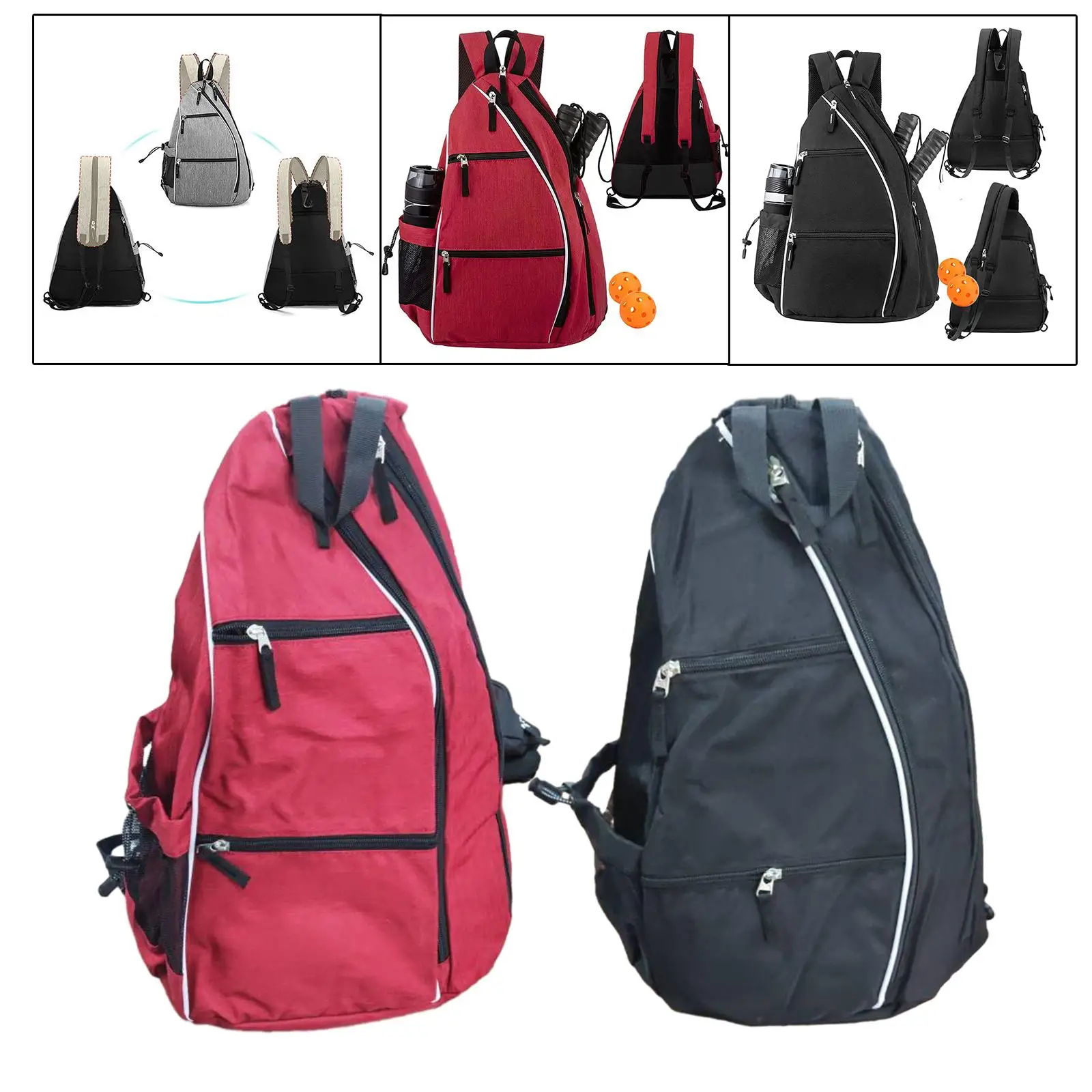 Pickleball Backpack Daypack Casual Tennis Bag Water Resistant Pickleball Bag Storage Carrier Pouch Organizer Women Men