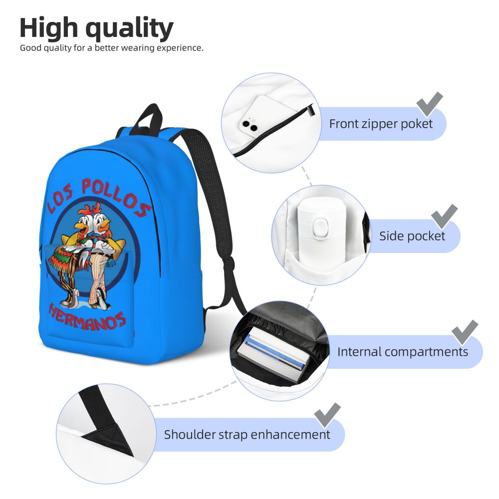 Moda Bookbag para a Escola Estudantes Universitários Los Pollos Hermanos Bolsas