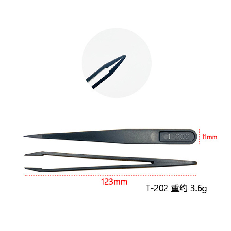 Description Picture 5 of itemAnti-static Tweezers Plastic Carbon Fiber Rigid Industrial Tweezers DIY Nail Beauty Industry Precision Instrument Clips