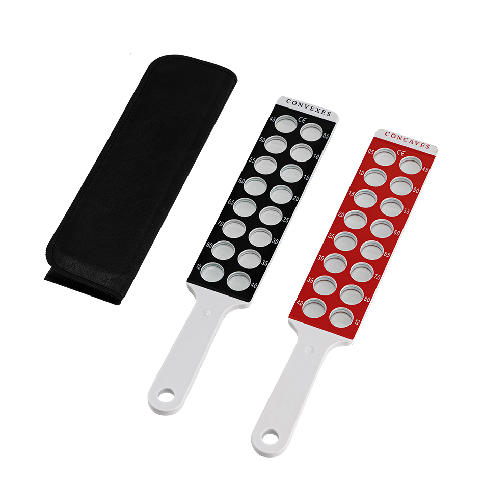 China Factory Optical Ophthalmic Instrument Retinoscopy Rack Optometry Lens Set with Leather Suit 32 Lenses