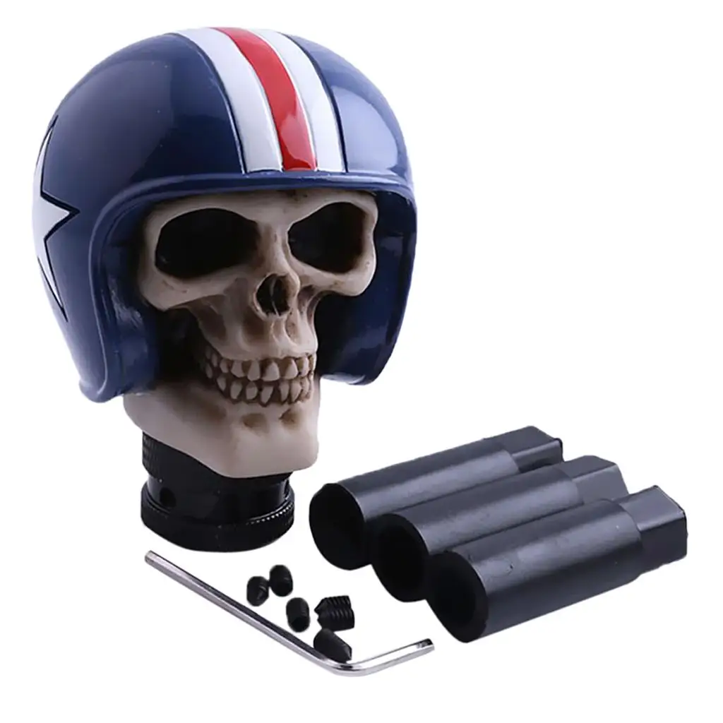 Skull Style Car SUV Blue Manual Hand Bar Gear Knob Stick Leverer