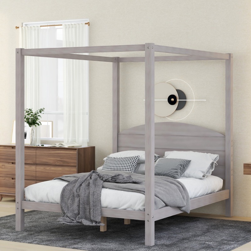 Kiefer Massiv Himmelbett Bett Doppelbett Holzbett