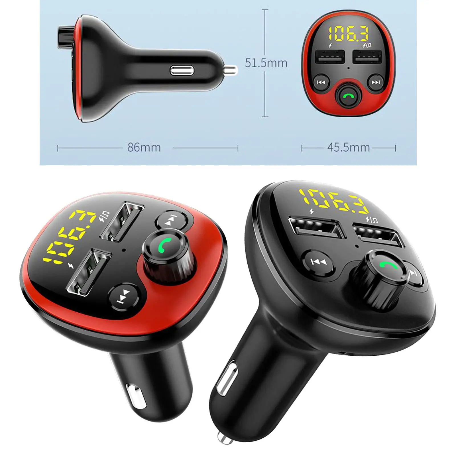 Bluetooth Car Hands-Free MP3 Player FM   Multifunction Car Charger