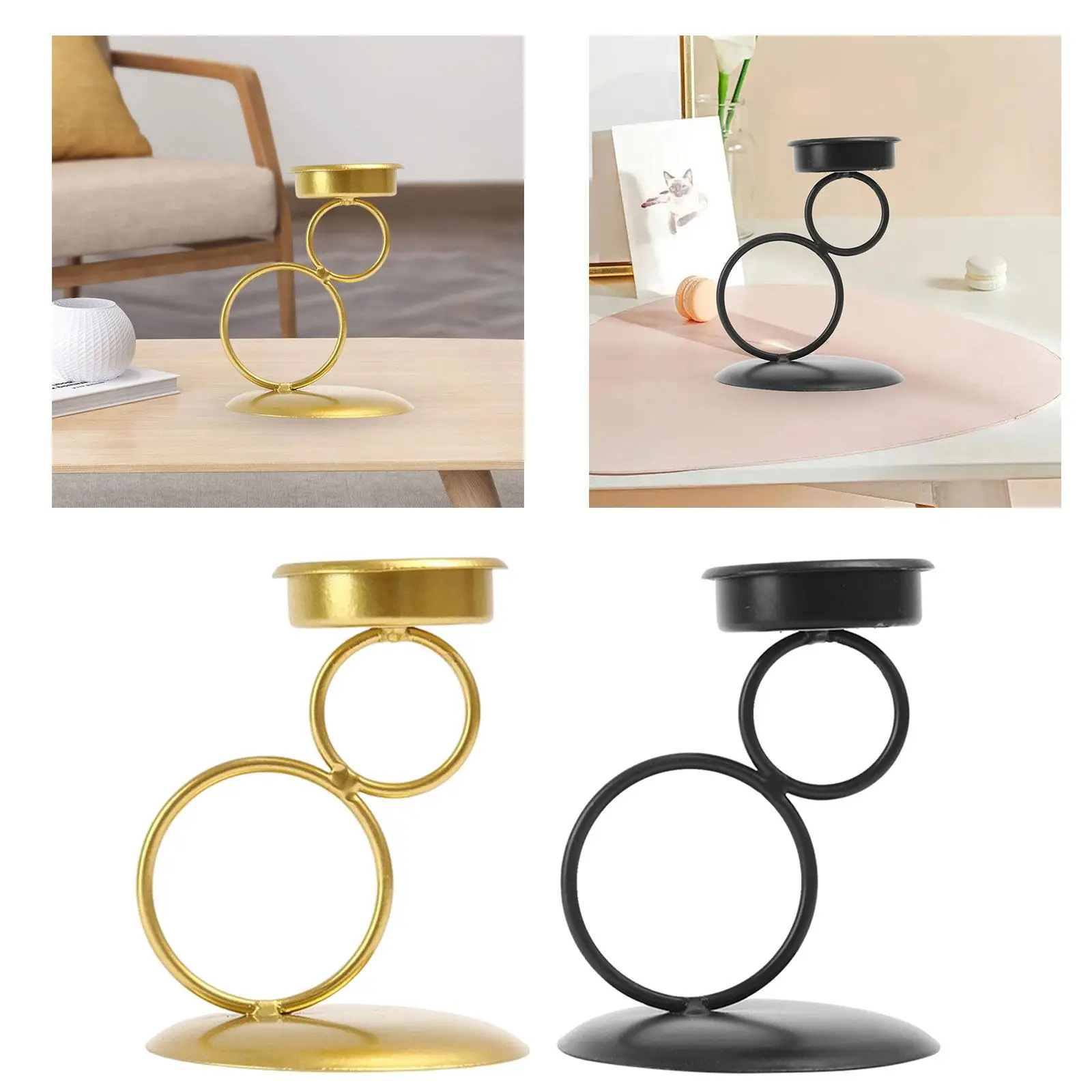 Nordic Style Iron Candle Holder Tealight Holder Candlestick Table Centrepiece for Party Dining Table Fireplace Home Decoration