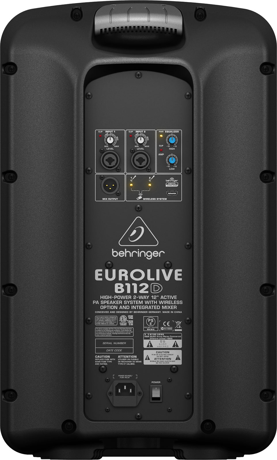 Активные акустические системы Behringer Eurolive B112D Активная  акустическая система с беспроводными опциями и встроенным микшер