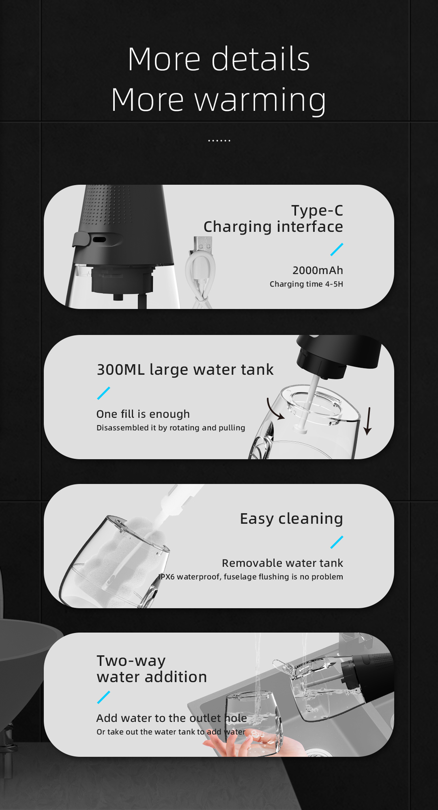 Title 18, LISM Oral Irrigator USB Rechargeable Water Flos...