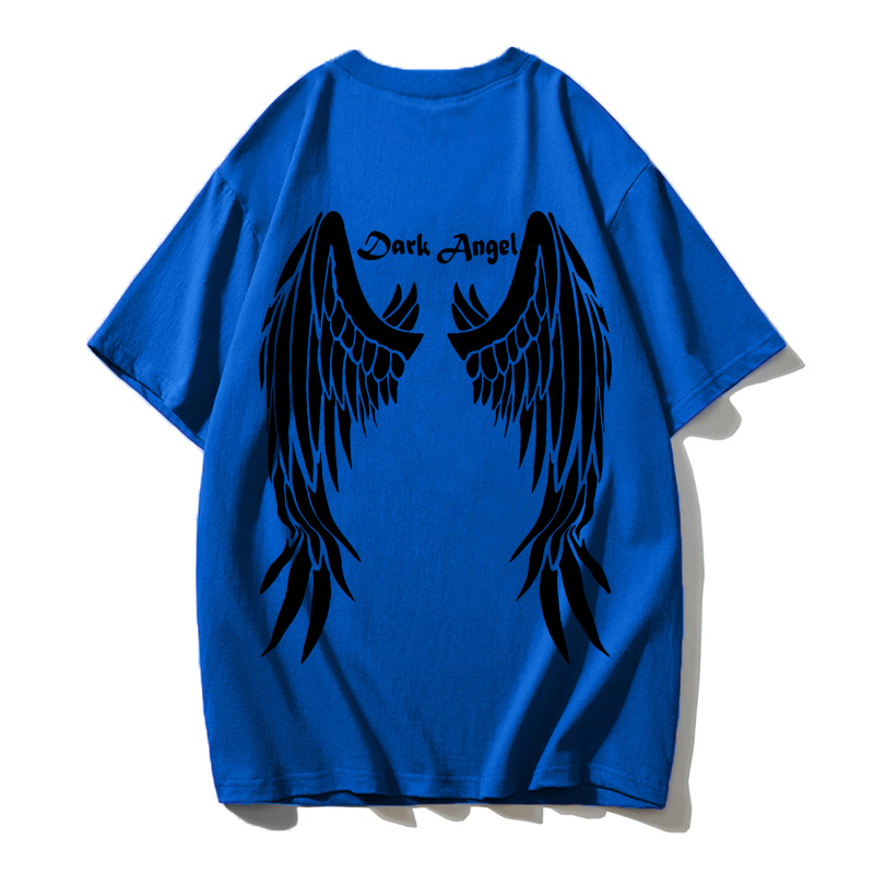 Casual O-neck Angel Wings Printed Plus Size T Shirts for Women