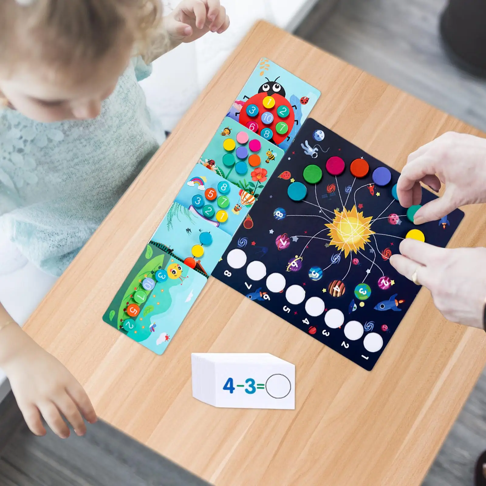 Number Puzzles Montessori Wood for Kindergarten Role Play Activities