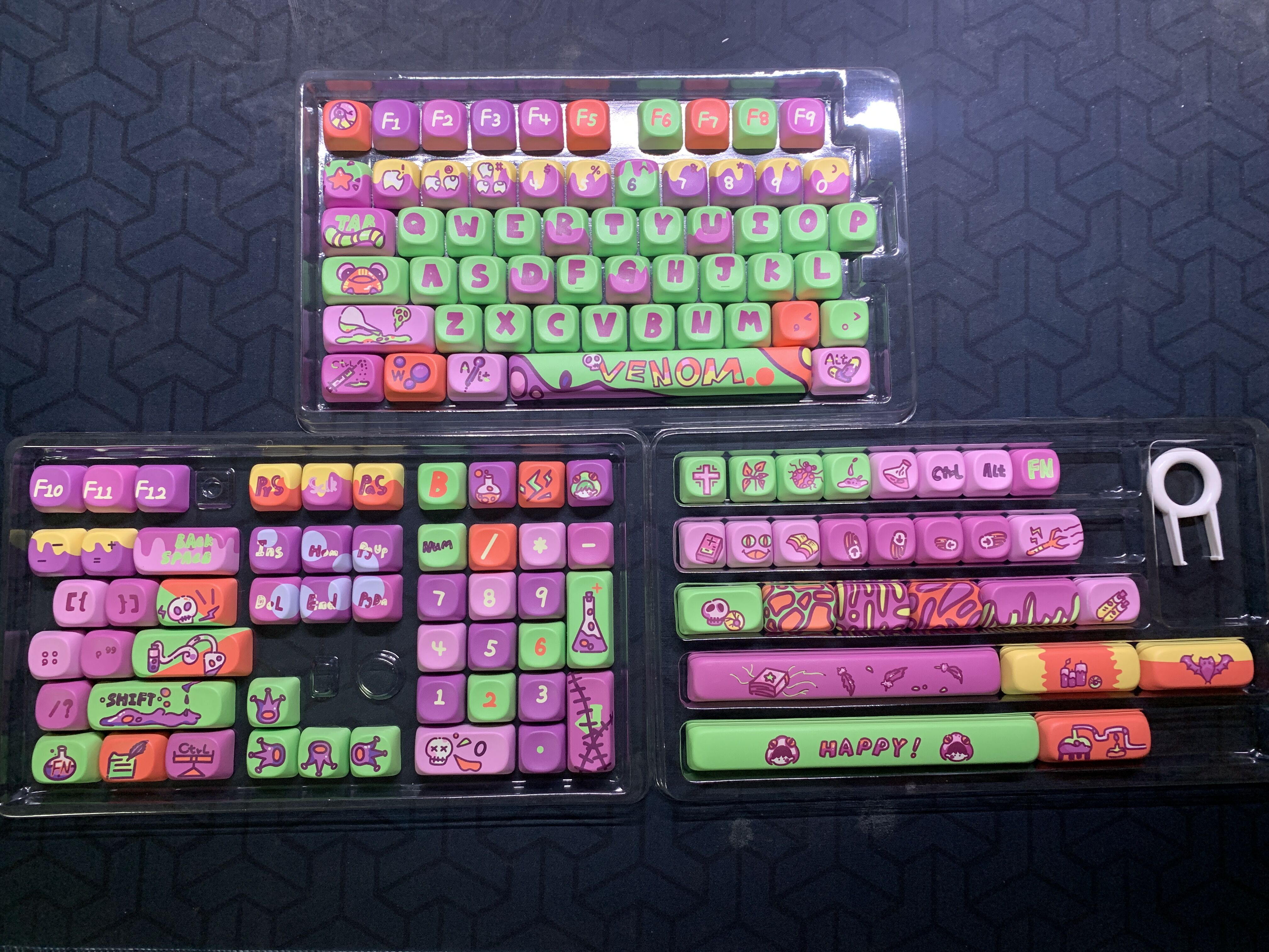 Desenhos animados Graffiti, DIY Teclado Mecânico, 133 Chaves