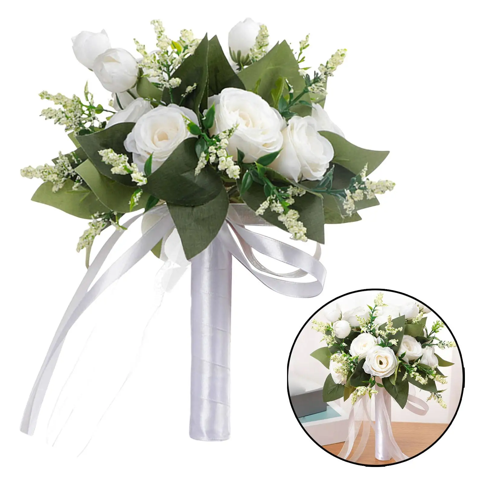 Artificial Bridal Wedding Bouquets Rose Flower Floral Silk Cloth Artificial Flowers for Home Outdoor party