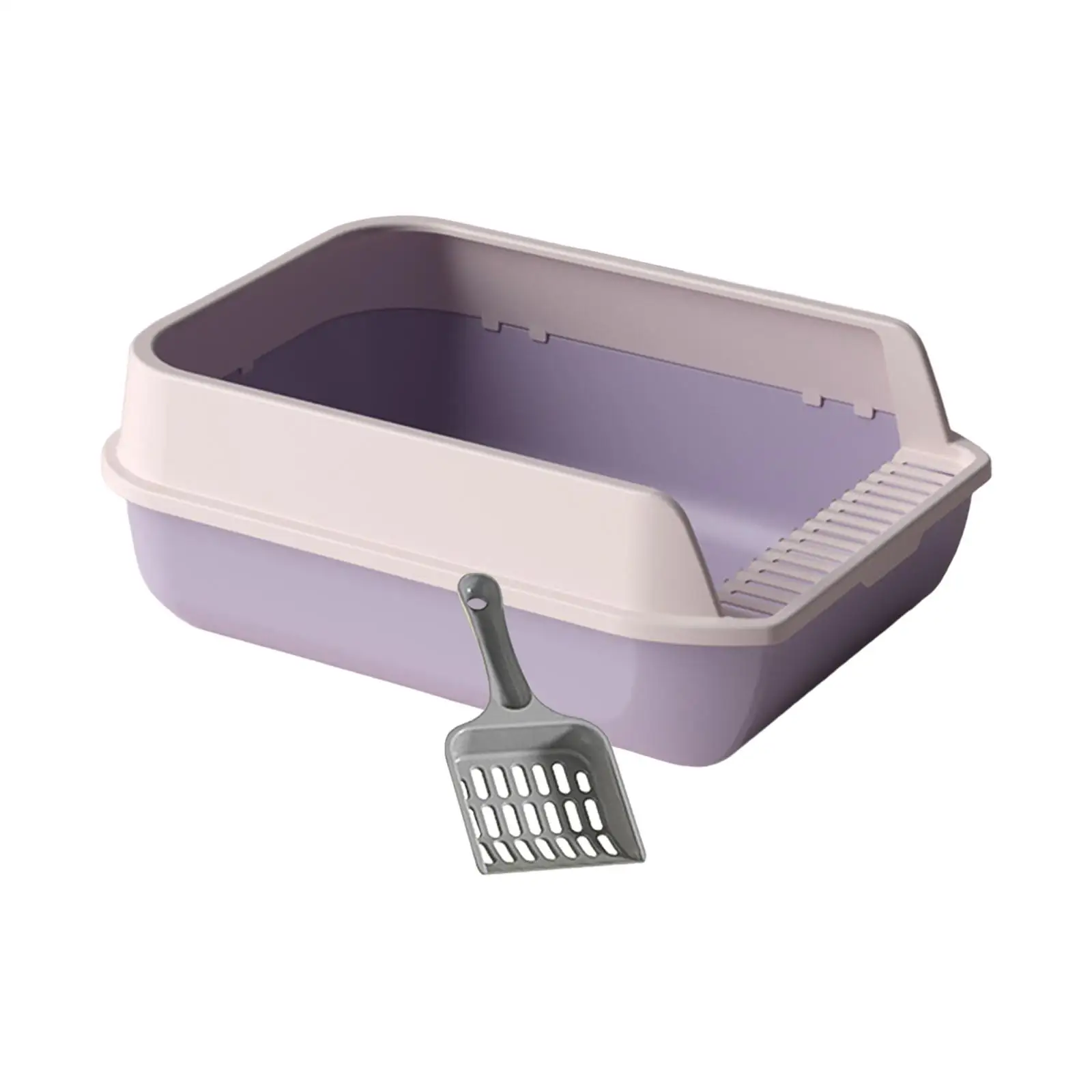 Open Top Cat Litter Box with High Side Cat Sand Box Litter Tray Open Top Pet Litter Tray for Indoor Cats Small Pets Rabbit