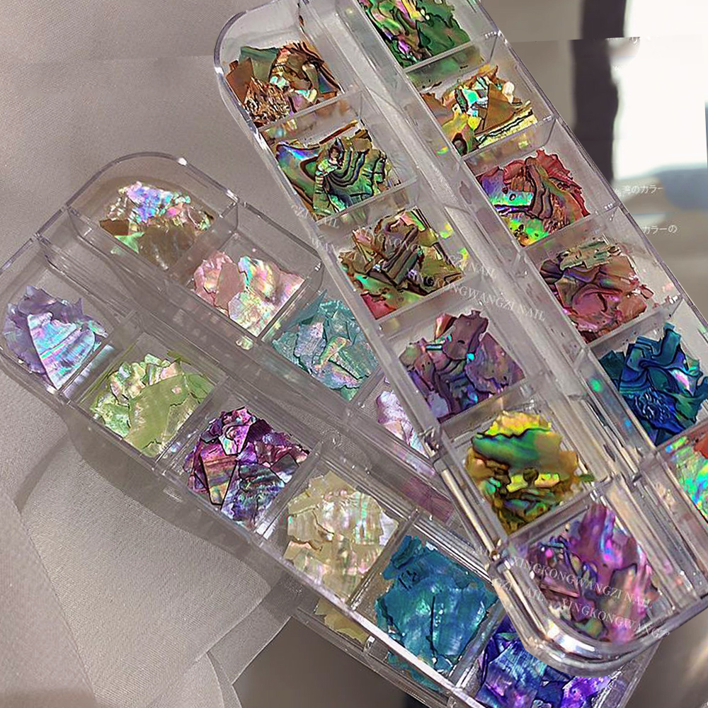 Best of Irregular Abalone Shell Nail Art Flakes 12Grids / box Natural Sea Shell Slices Nail Charms 3D Shiny Shell Sequins Manicure Flakes Reviews & Tips