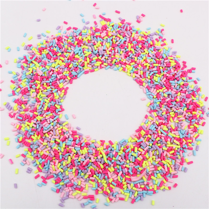 Bunte Mischung aus zylindrischen Polymerscheiben, Streusel zum Schleimfüllen von Ton, DIY-Kristallhandwerk, kleines Kunststoff-Klei-Zubehör – Detail 4