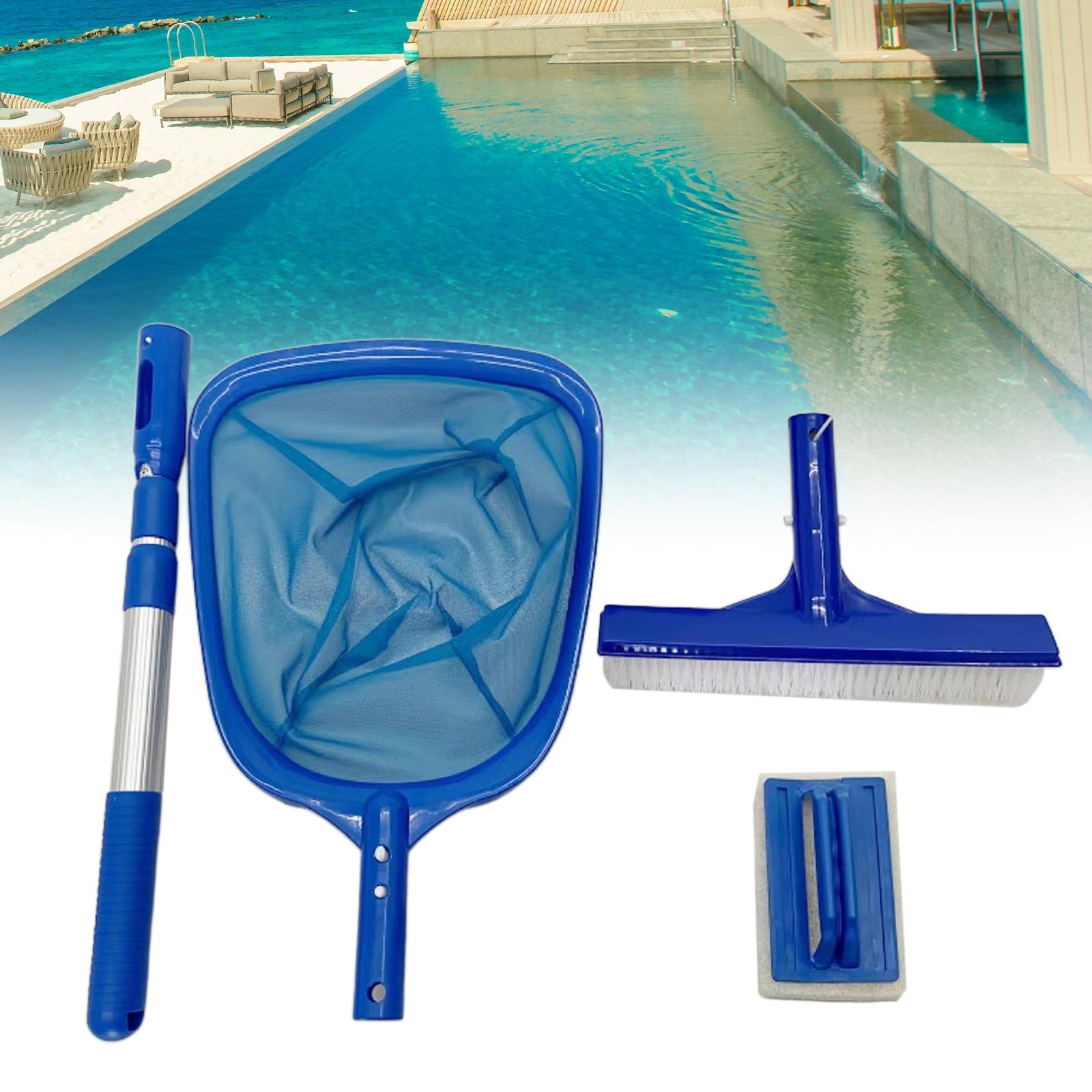 1 Set Reliable Swimming Pool Cleaning Net Telescopic Aluminum Rod Pool Net