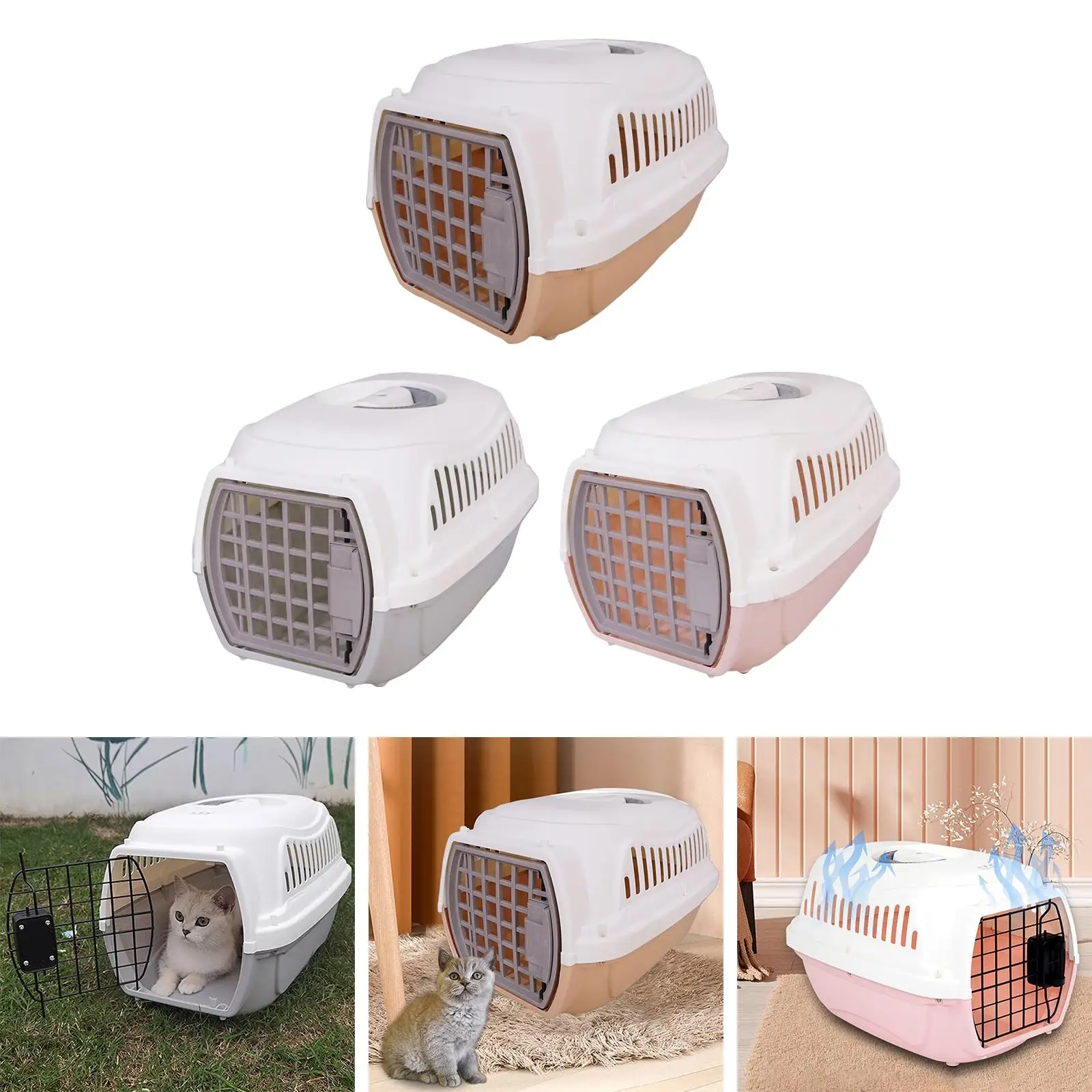 Cat Carrier Box Carrier Basket with Handle Puppy Small Dogs Air Carriers Car