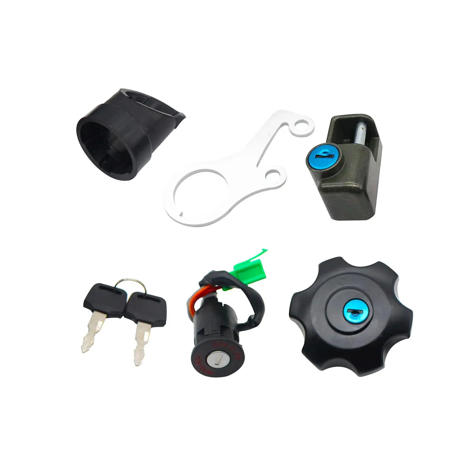 Motorcycle Ignition Switch Fuel Gas Cap Seat Lock Key Kit 37110-29fa0
