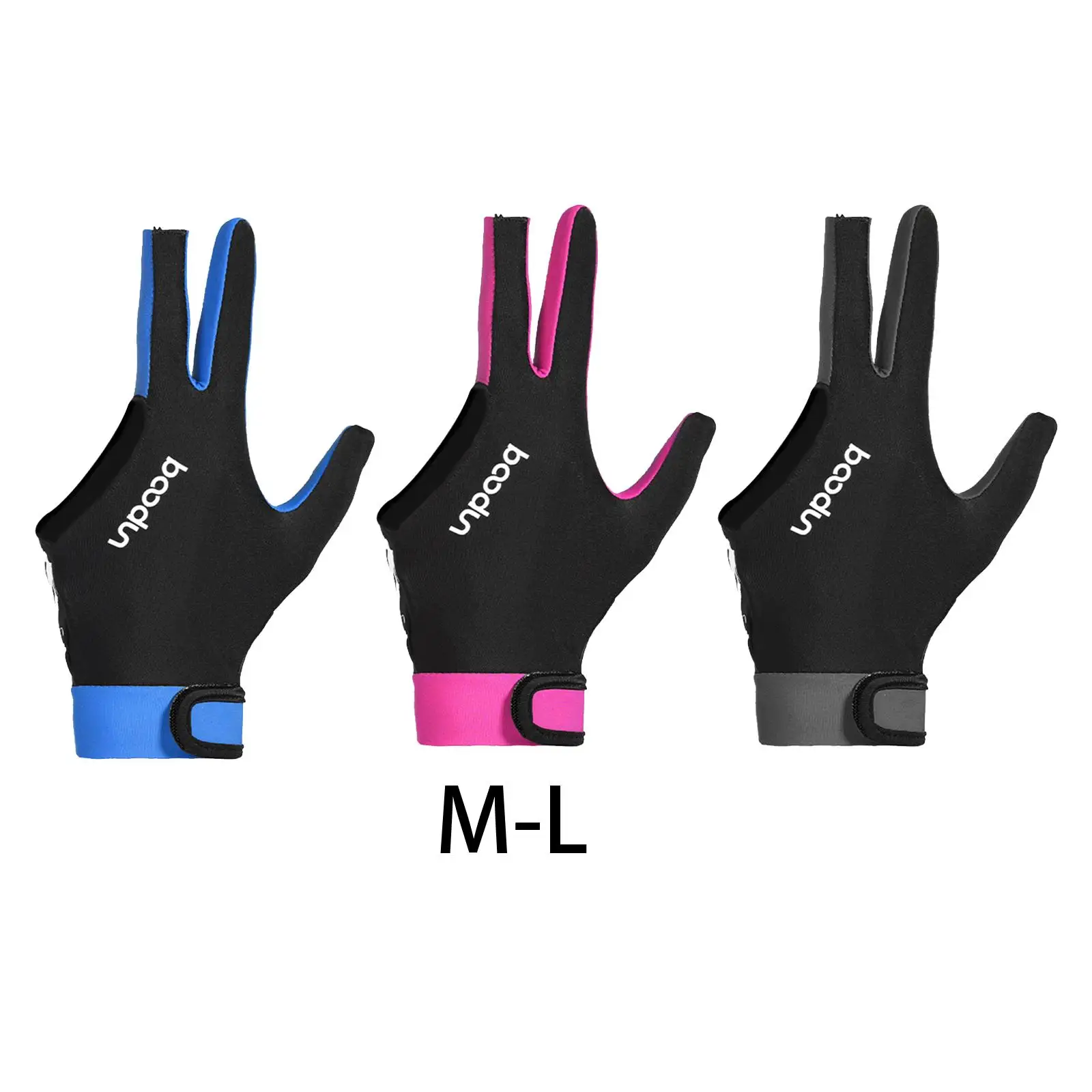 3 Finger Billiard Gloves Pool Cue Gloves Spandex Fabric for Left/Right Hand Men/Women,3 Colors Optional