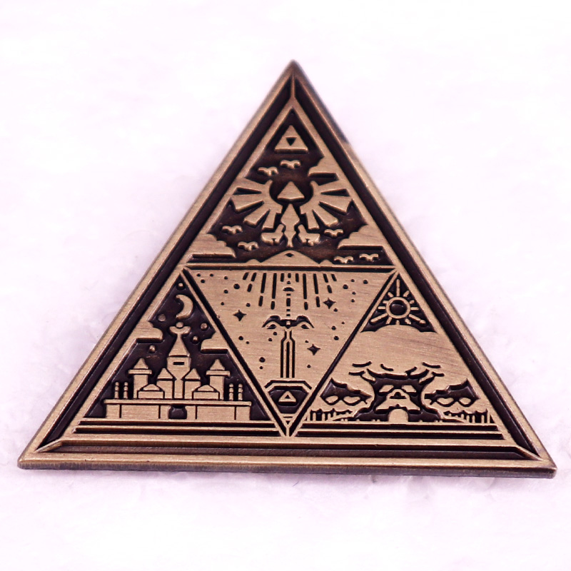 Abenteuerspiel Triforce Emaille Pin Vintage Abzeichen Brosche Schmuck Zubehör – Detail 1