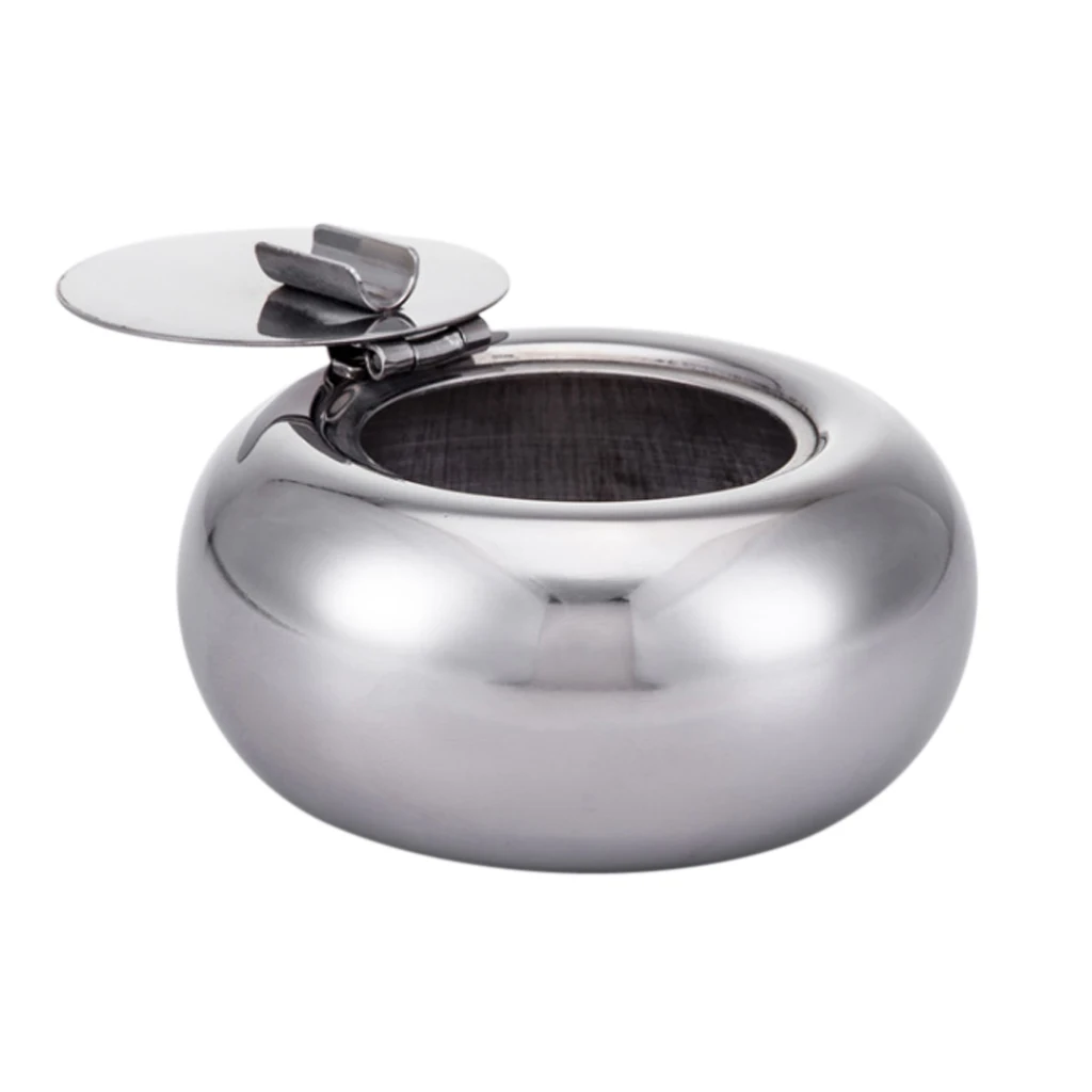 Stainless Steel Modern Tabletop  with Lid Ash Holder for