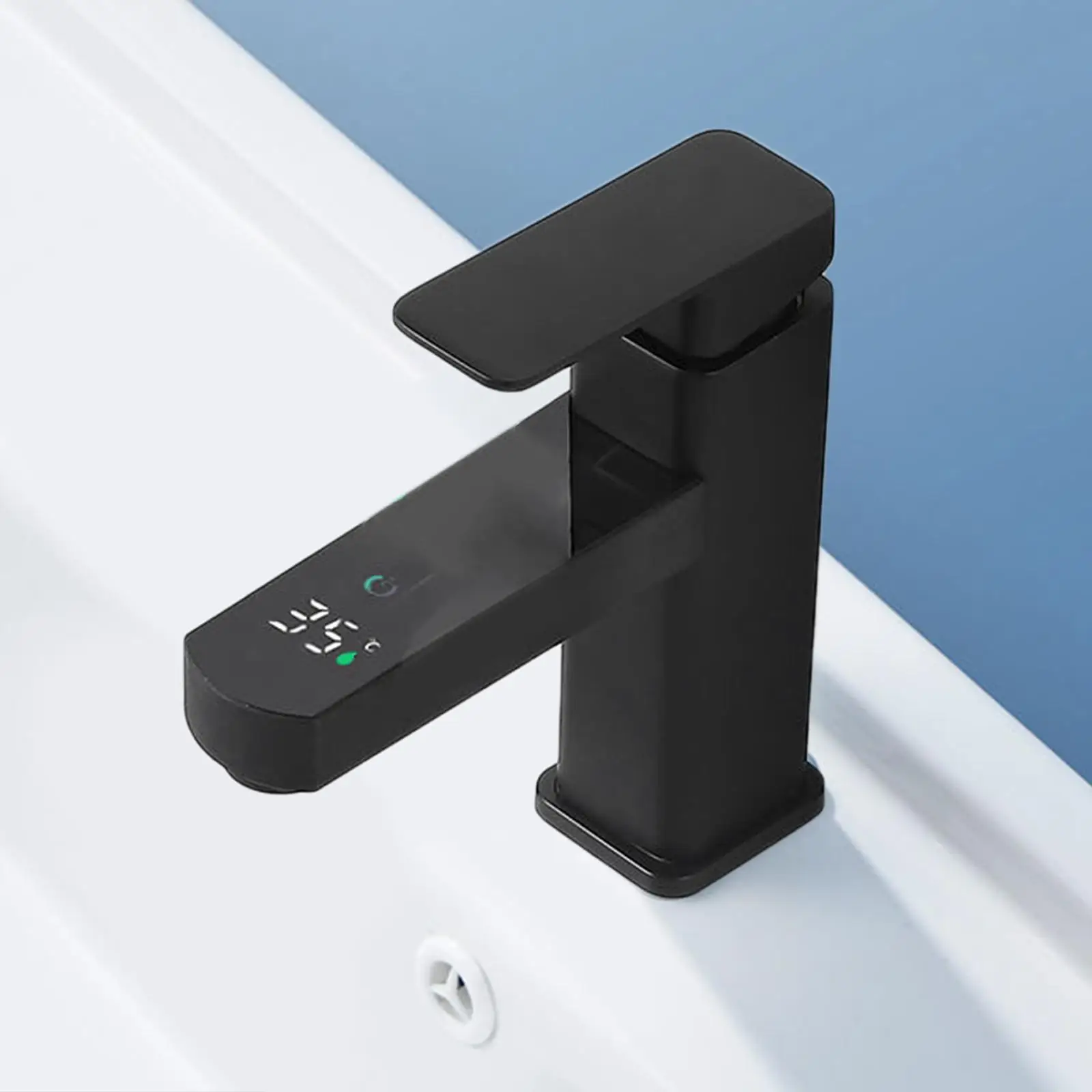 Bathroom Faucet LED Temperature Display Digital Basin Faucet Deck Mounted Faucet Sink Faucet for Kitchen Sink Bathroom